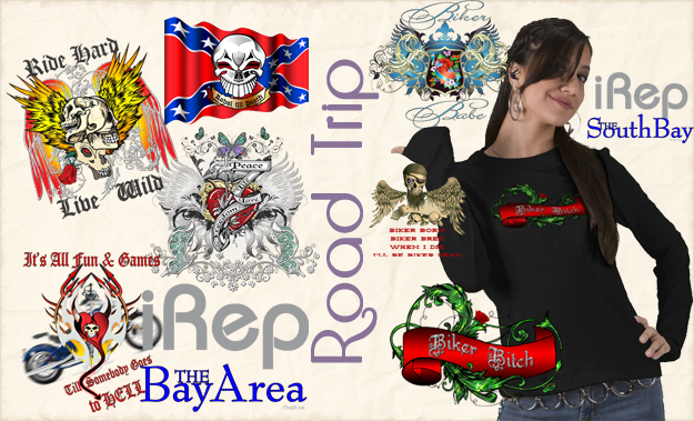 Road Trip, Biker Babe, Biker Chick, Biker gifts, skulls,Rebel Flag, iRep Bay Area
